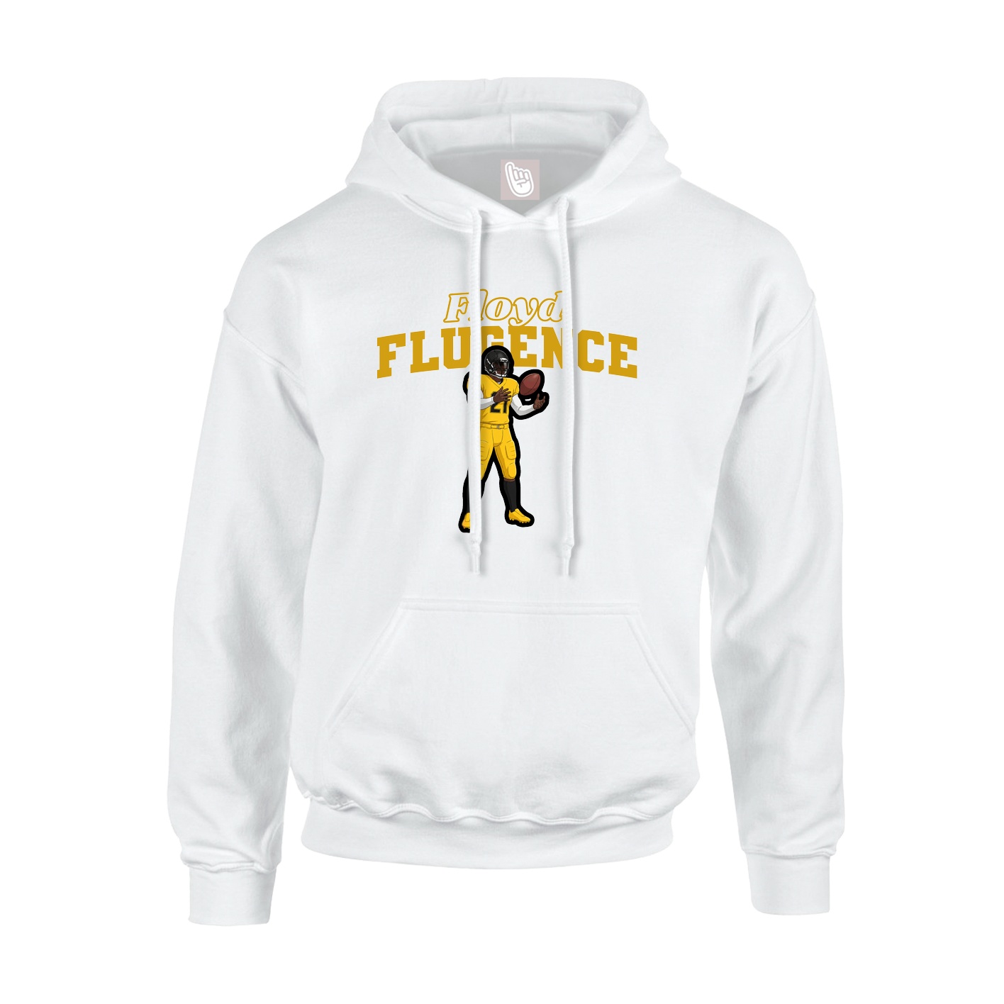 Youth Hoodie — Name Arch in White