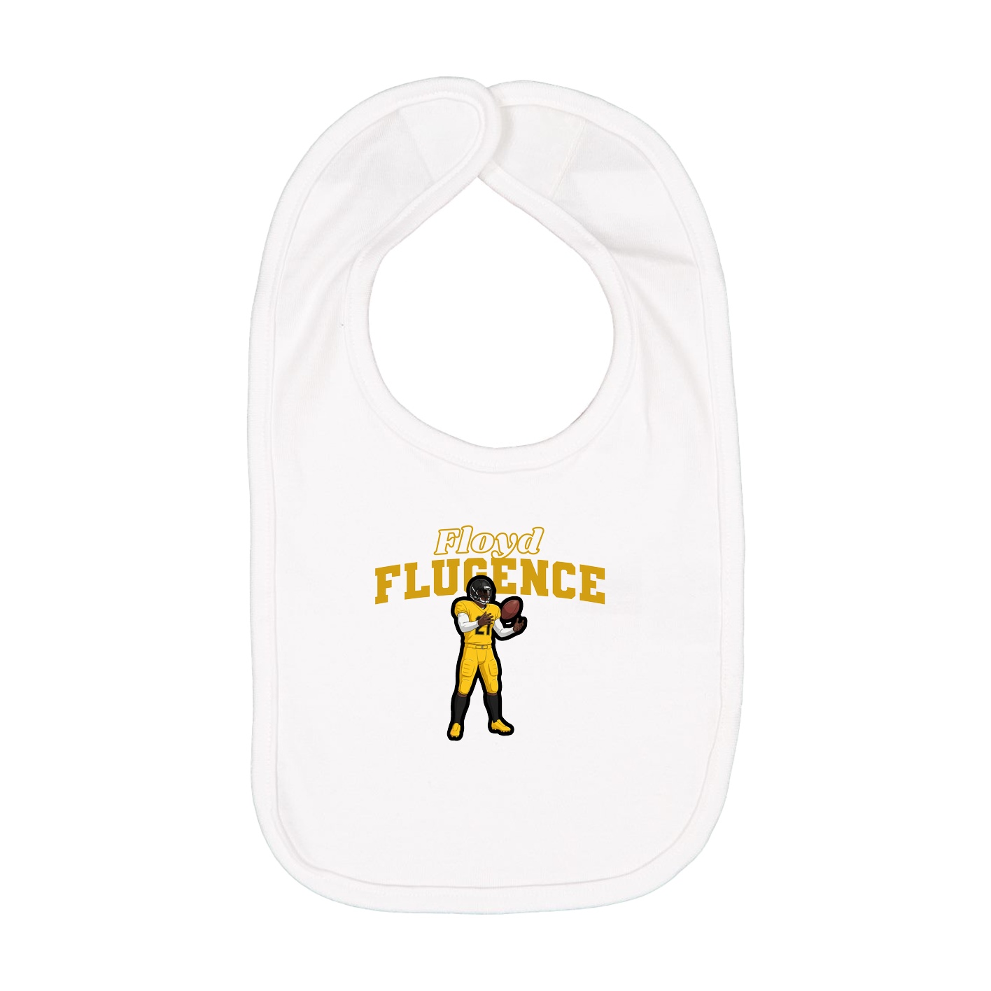 Infant Bib — Name Arch in White