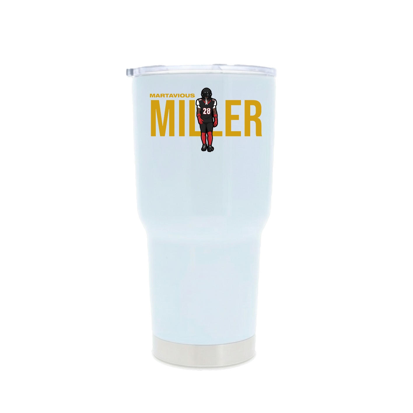 30oz Stainless Steel Tumbler — Player Name in White