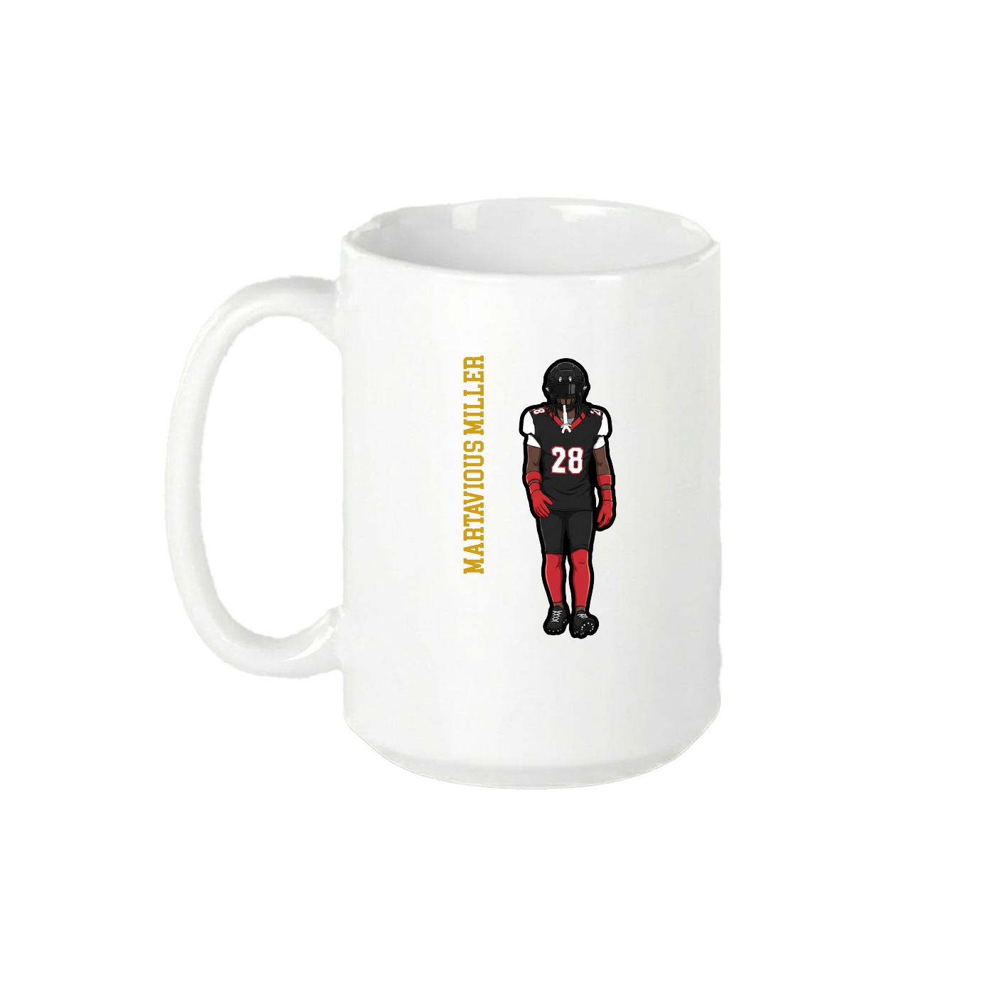 15oz Coffee Mug — Name Vertical in White