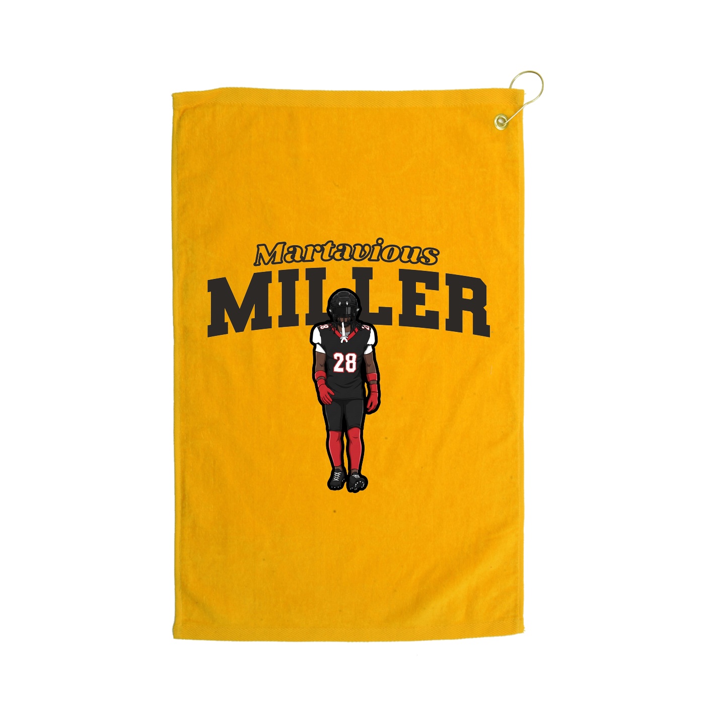 Golf Towel — Name Arch in Gold