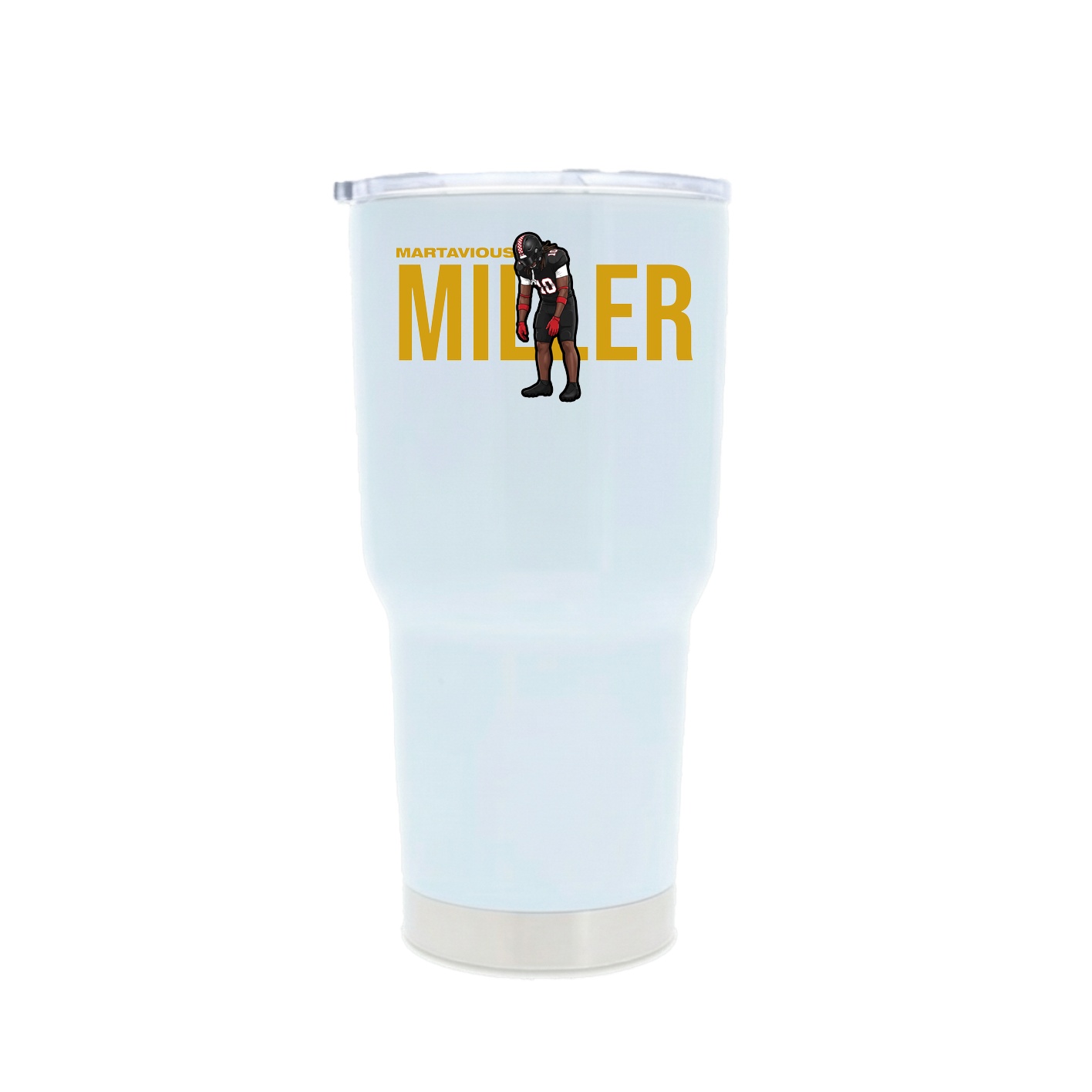 30oz Stainless Steel Tumbler — Player Name in White