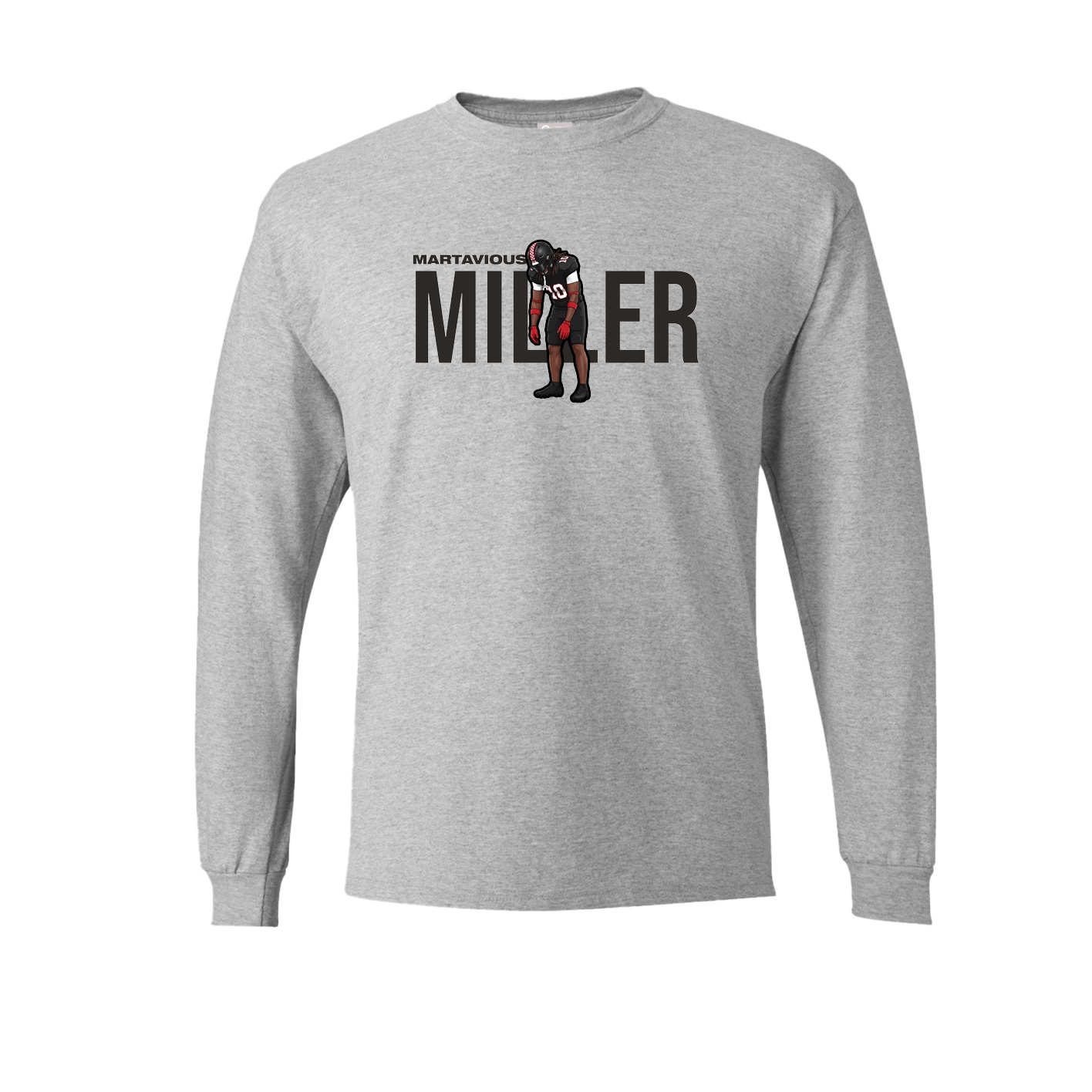 Long Sleeve Tee — Player Name in Grey