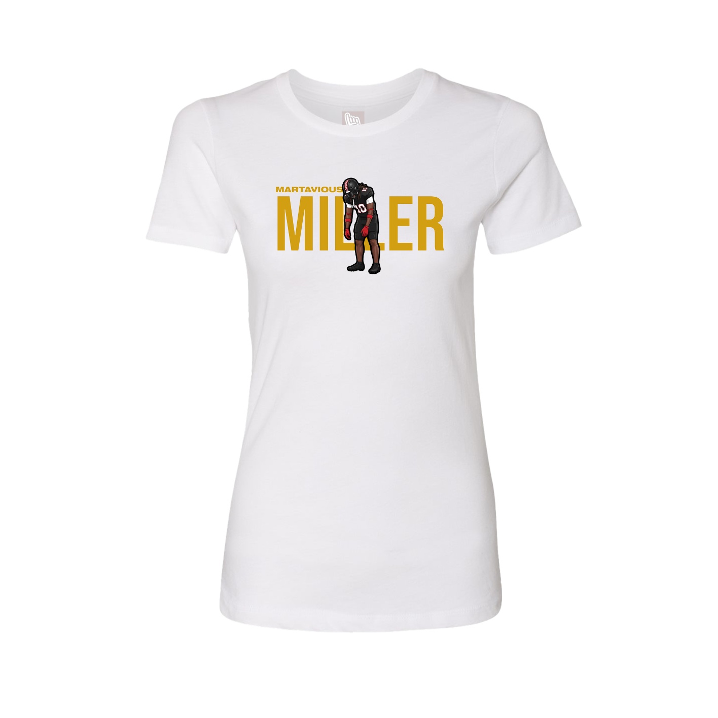 Fitted Women's Tee — Player Name in White