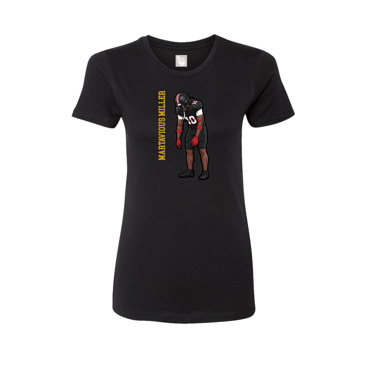 Fitted Women's Tee — Name Vertical in Black