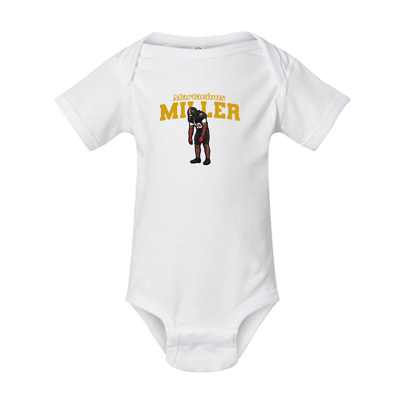 Baby Onesie — Name Arch in White