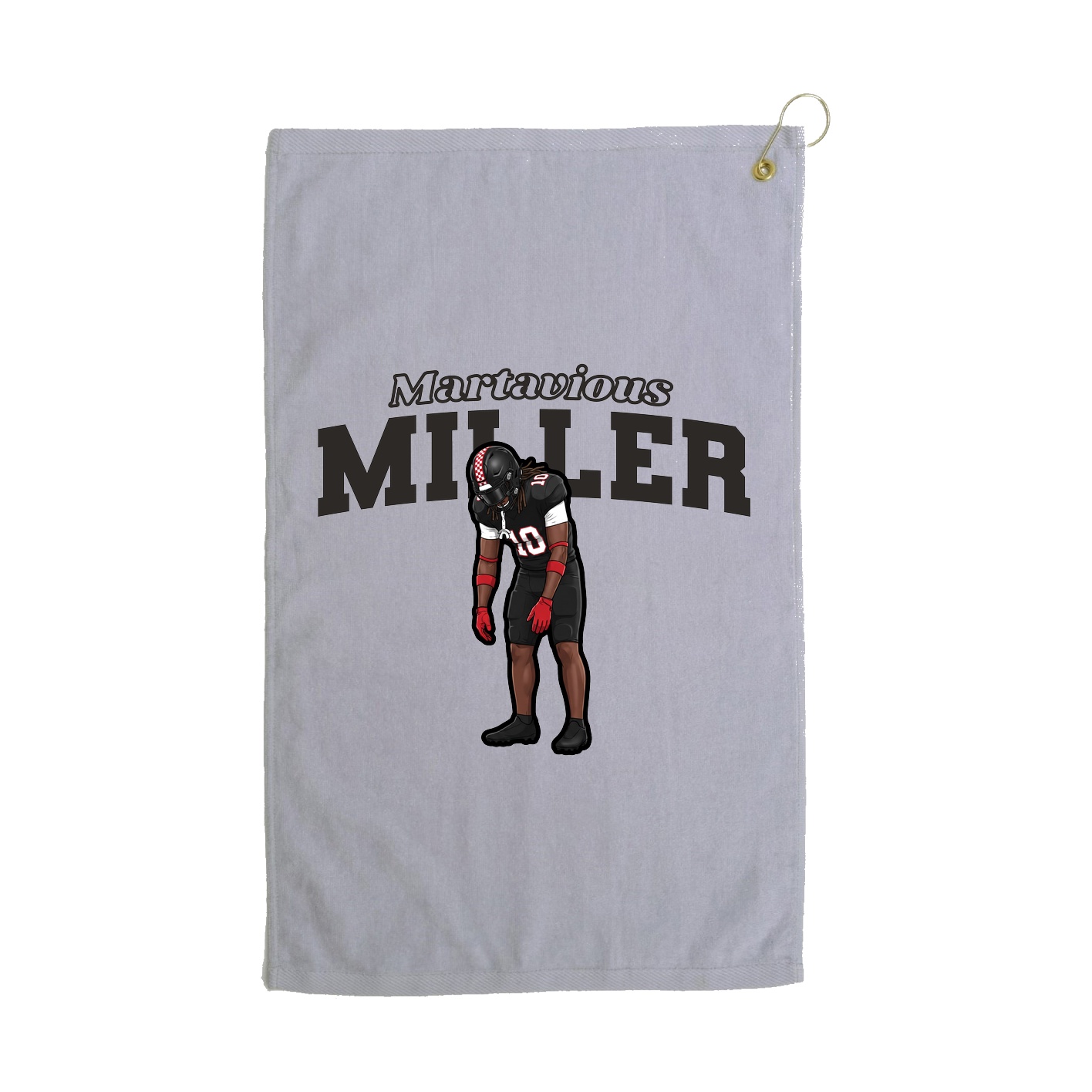Golf Towel — Name Arch in Grey