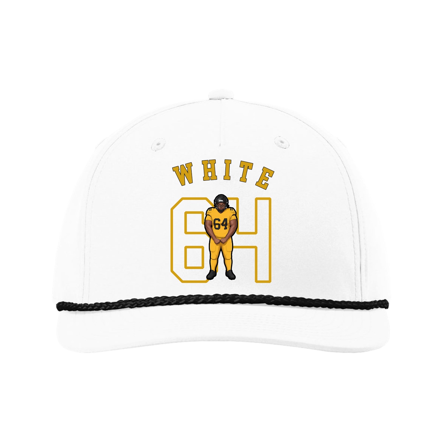 Five-Panel Classic Rope Cap — Shirsey Arch in White