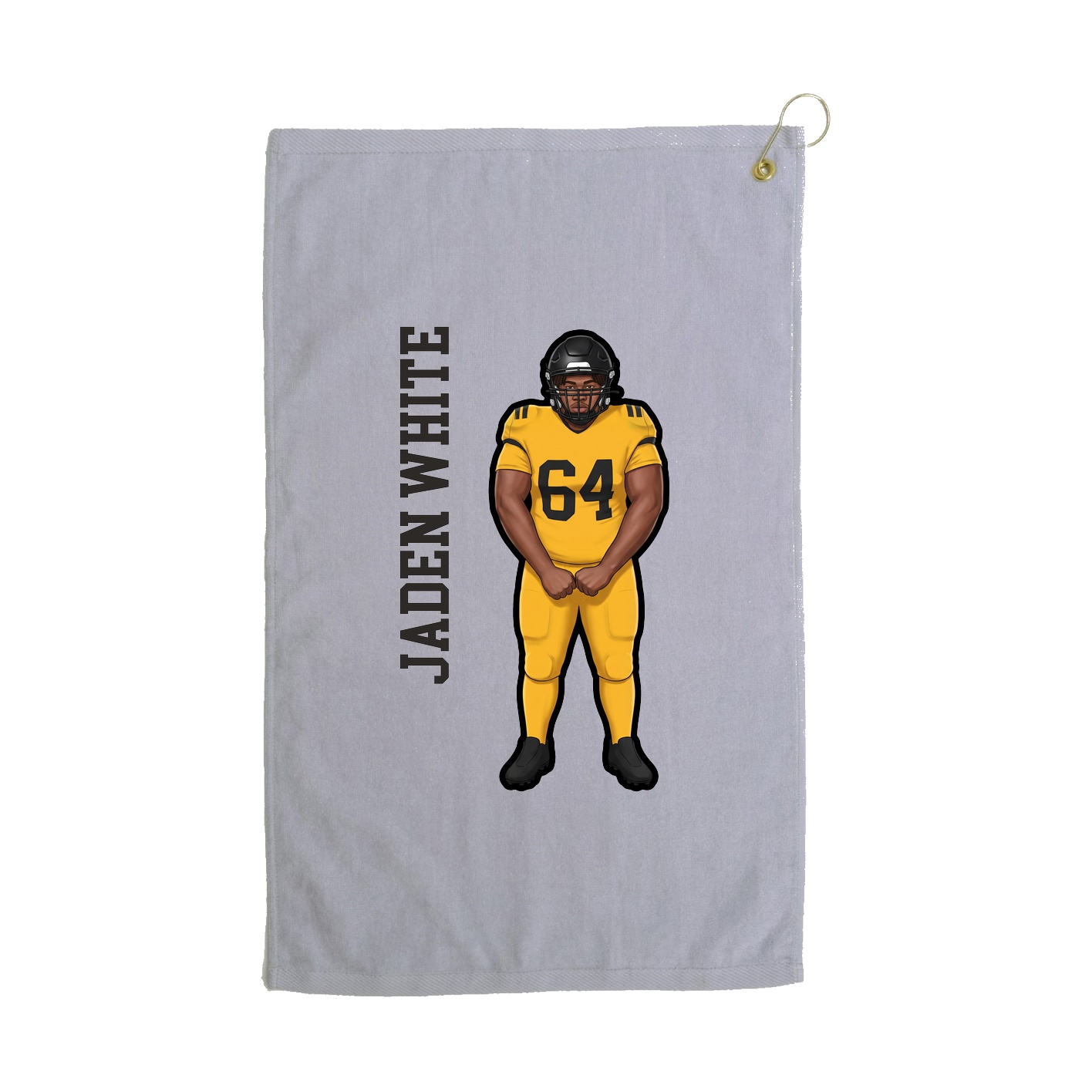 Golf Towel — Name Vertical in Grey