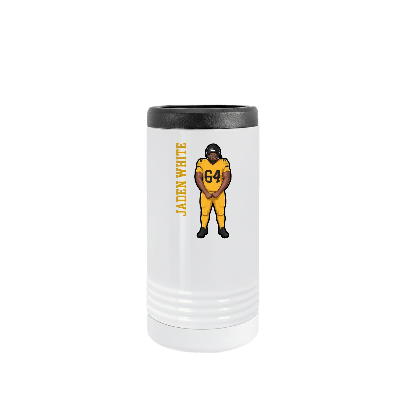 Slim Beverage Holder — Name Vertical in White