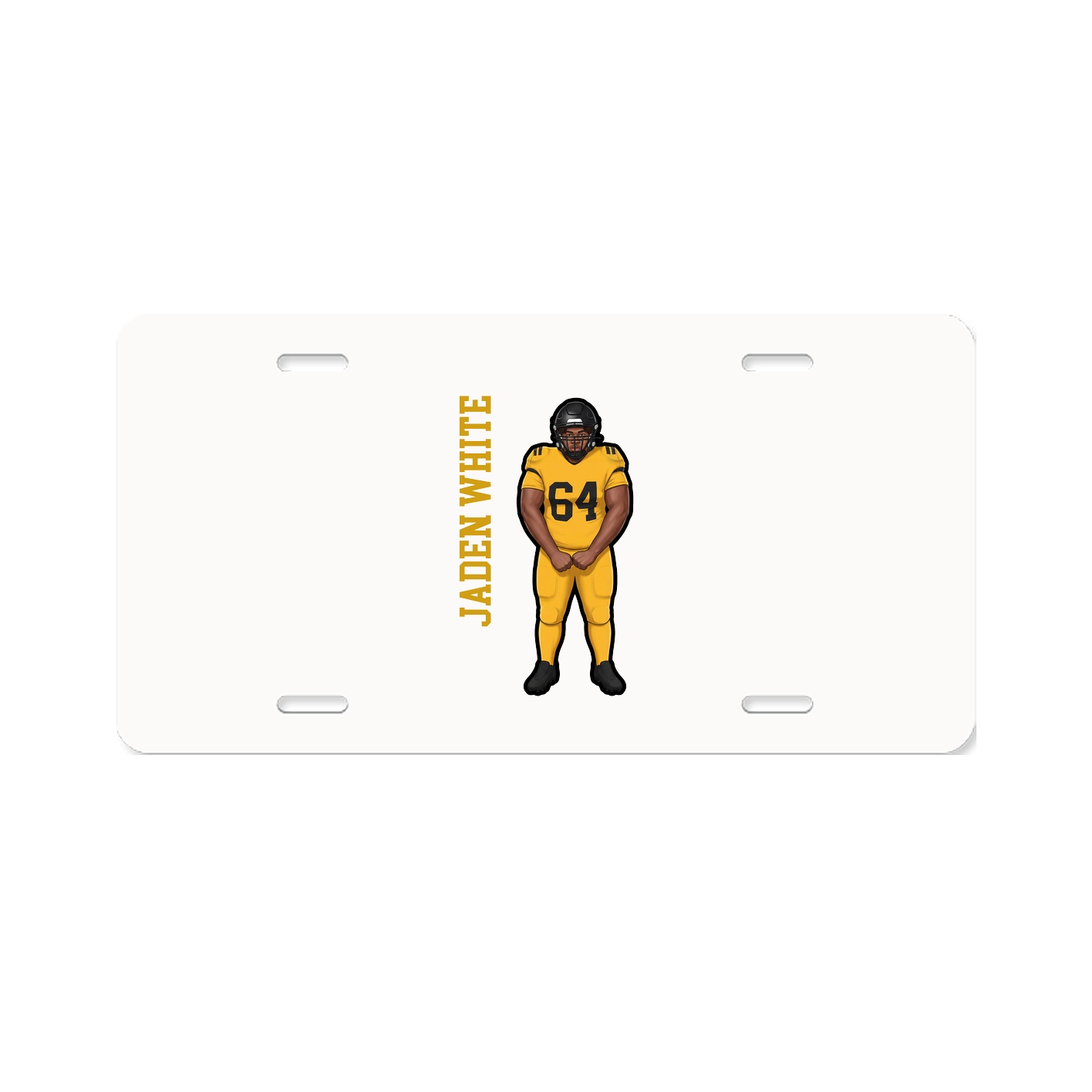 License Plate — Name Vertical in Classic