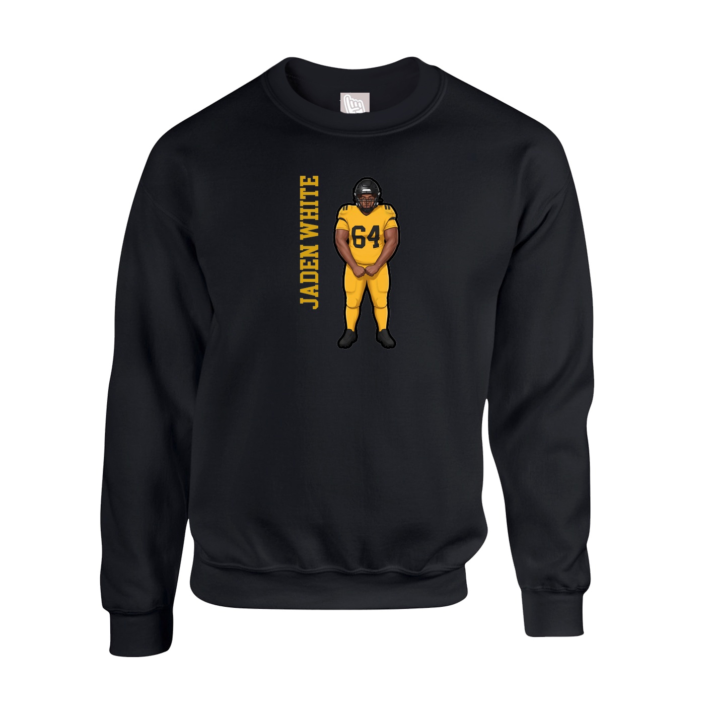 Fleece Crew — Name Vertical in Black