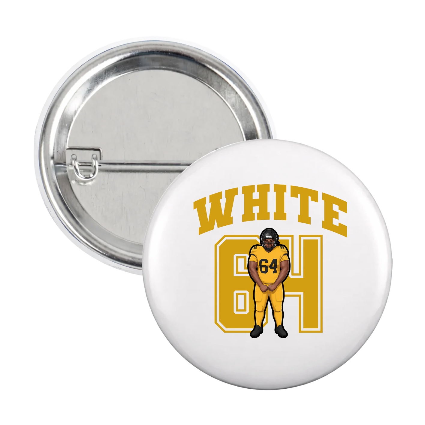 Game Day Button — Number in White
