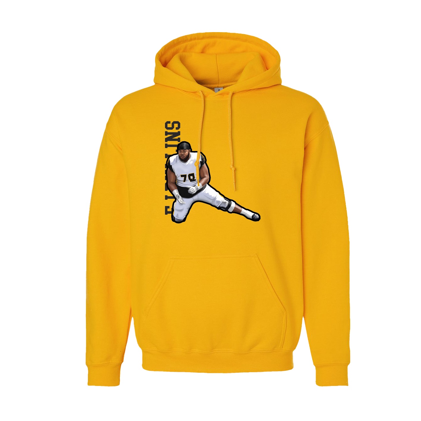 Youth Hoodie — Name Vertical in Gold