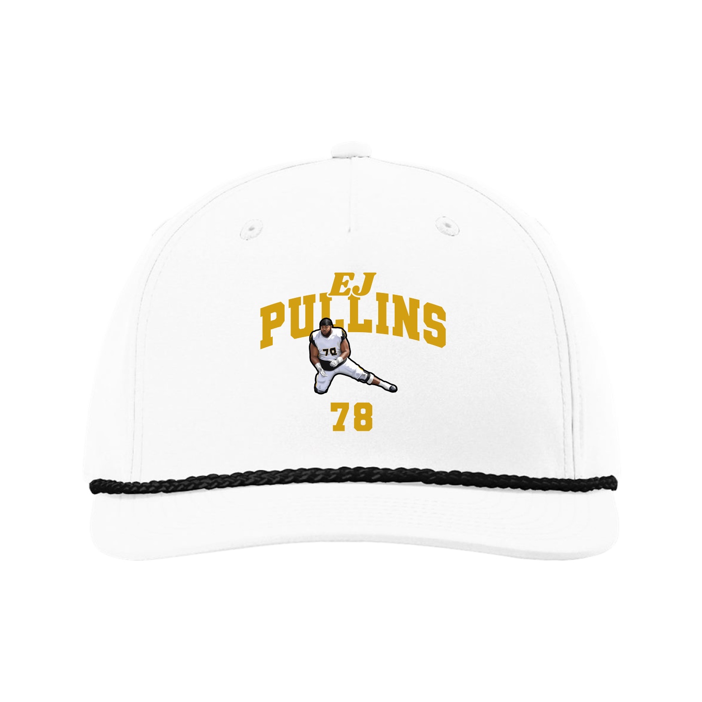 Five-Panel Classic Rope Cap — Signature Arch in White