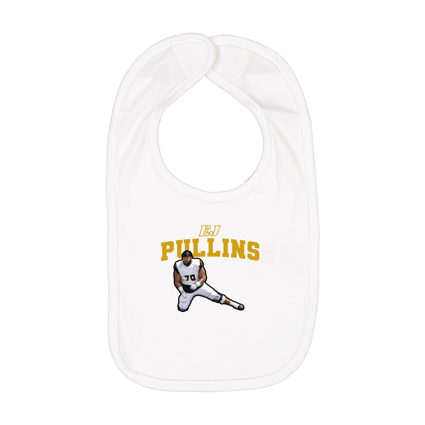 Infant Bib — Name Arch in White