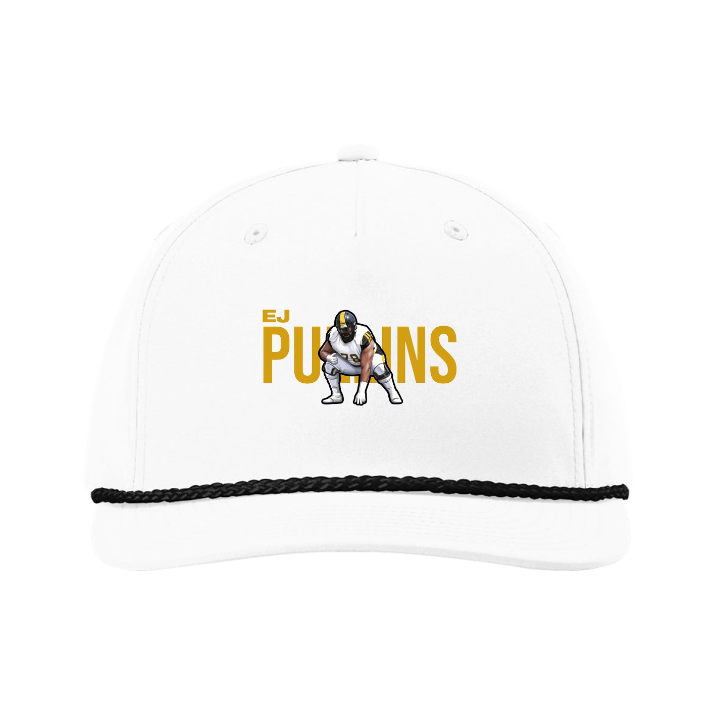 Five-Panel Classic Rope Cap — Player Name in White