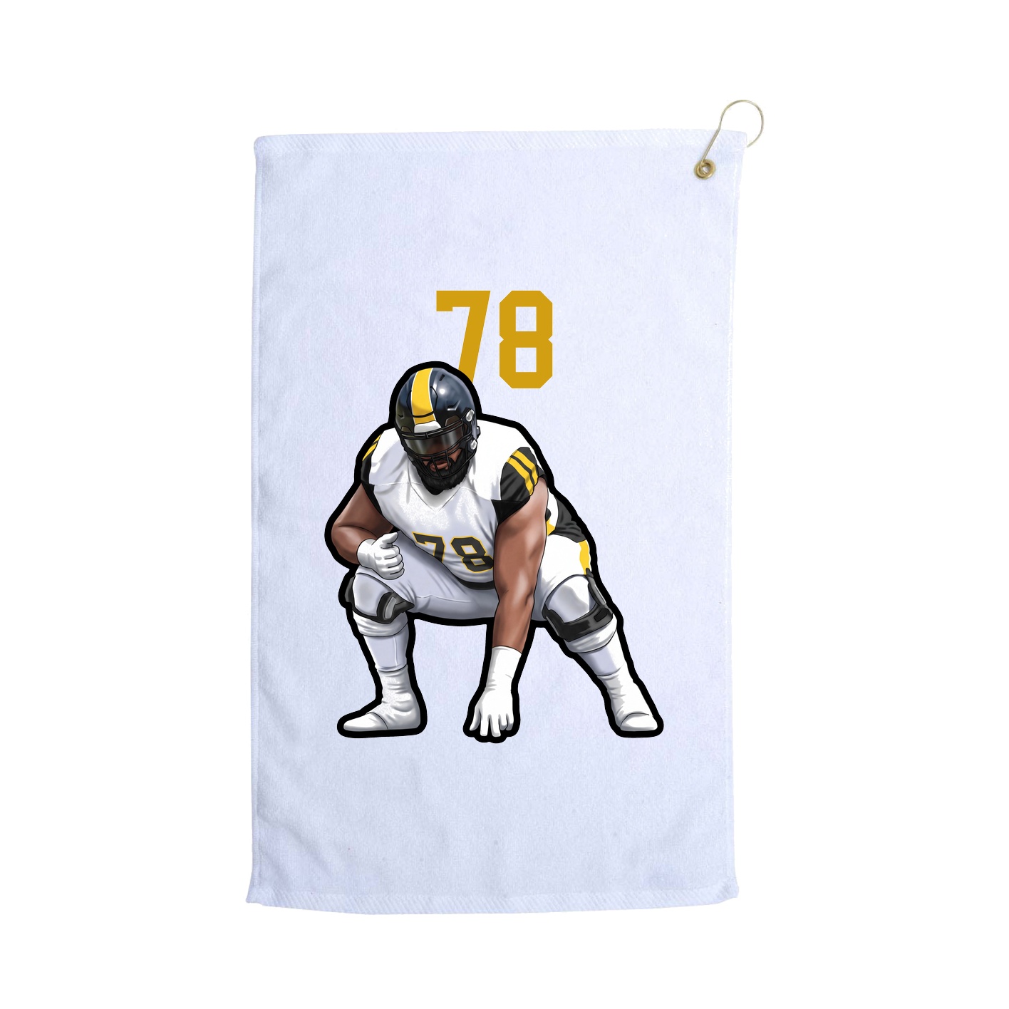 Golf Towel — Number Top in White