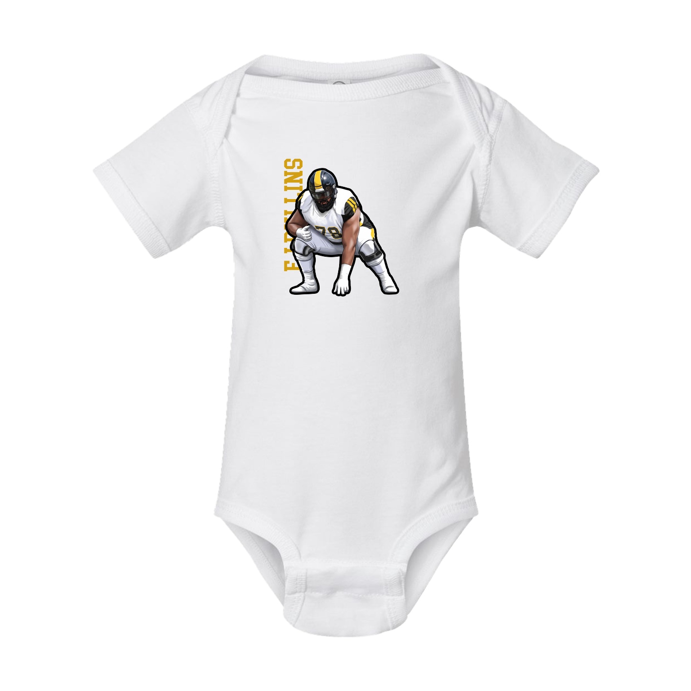 Baby Onesie — Name Vertical in White