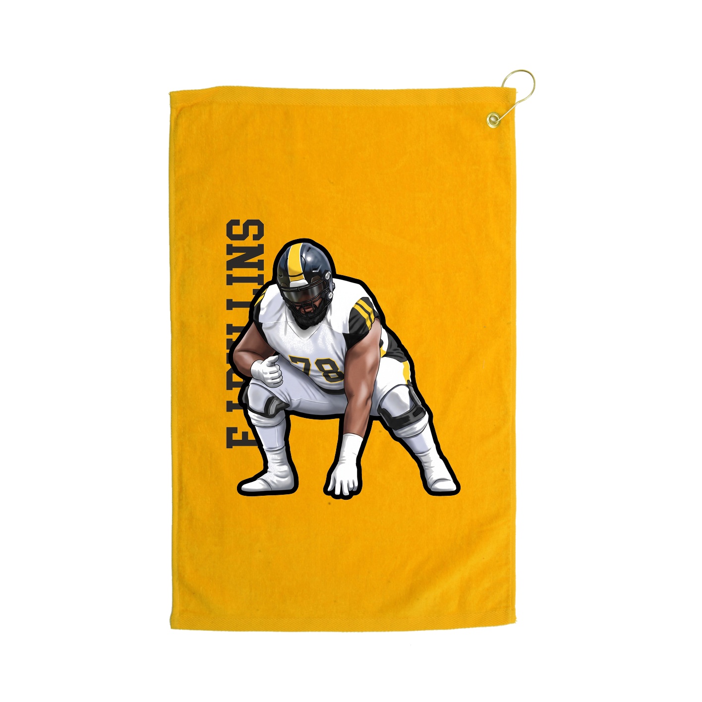 Golf Towel — Name Vertical in Gold