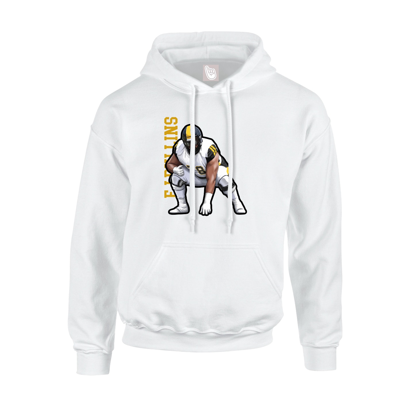Hoodie — Name Vertical in White
