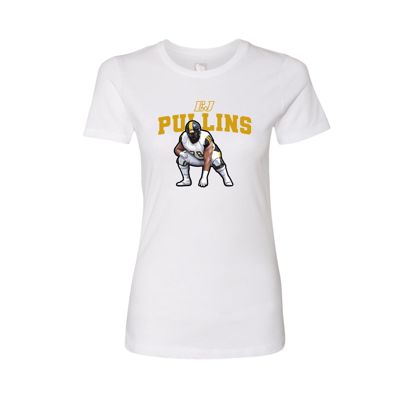 Fitted Women's Tee — Name Arch in White