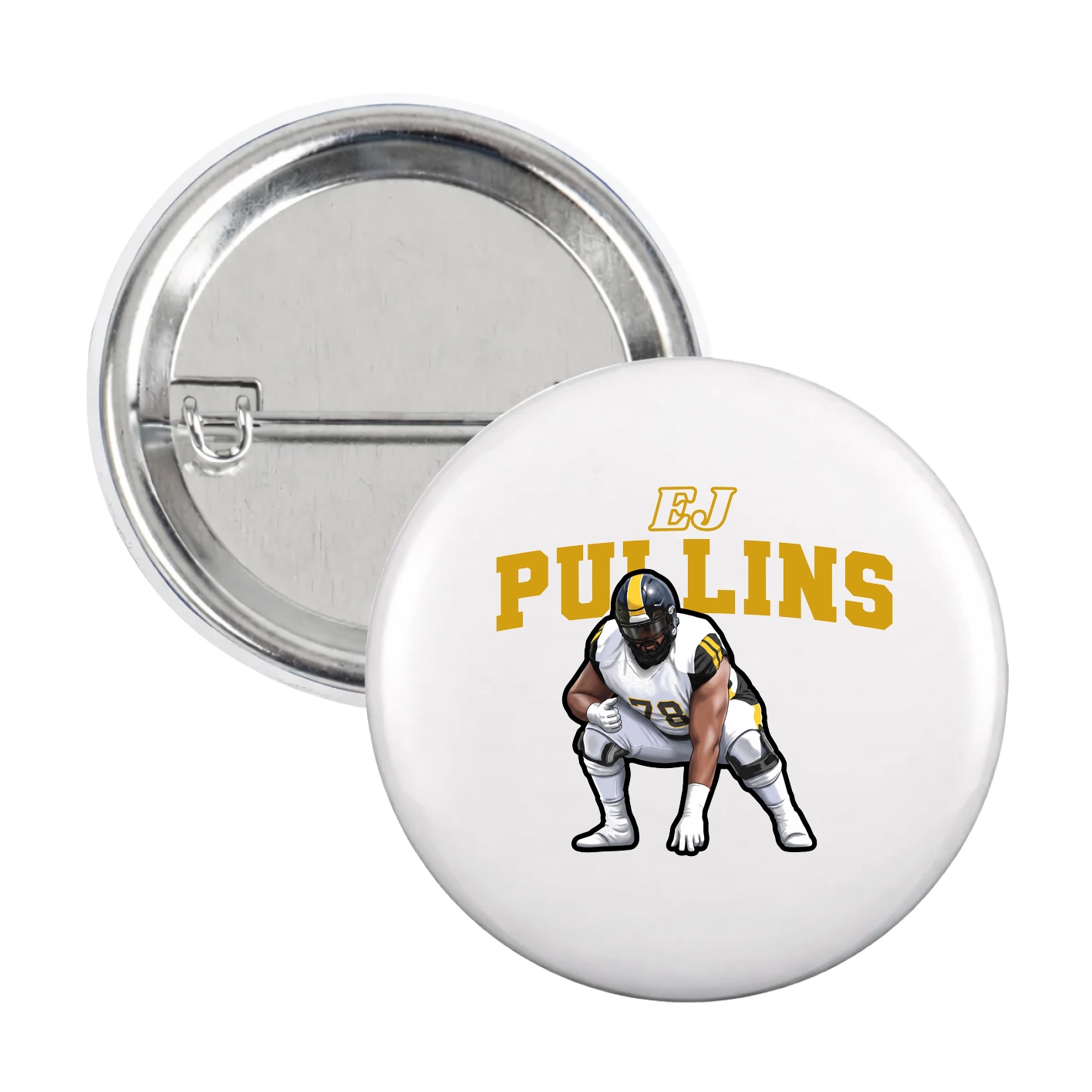 Game Day Button — Name Arch in White