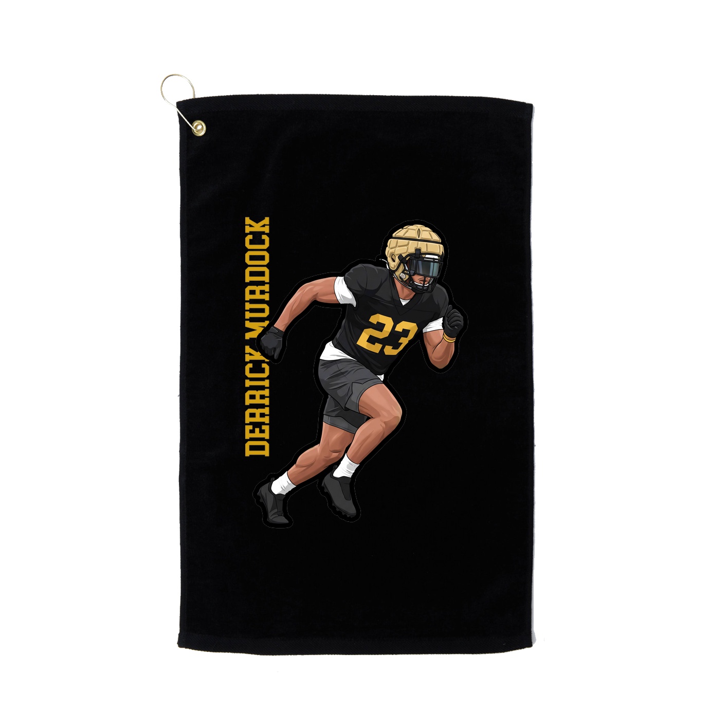 Golf Towel — Name Vertical in Black