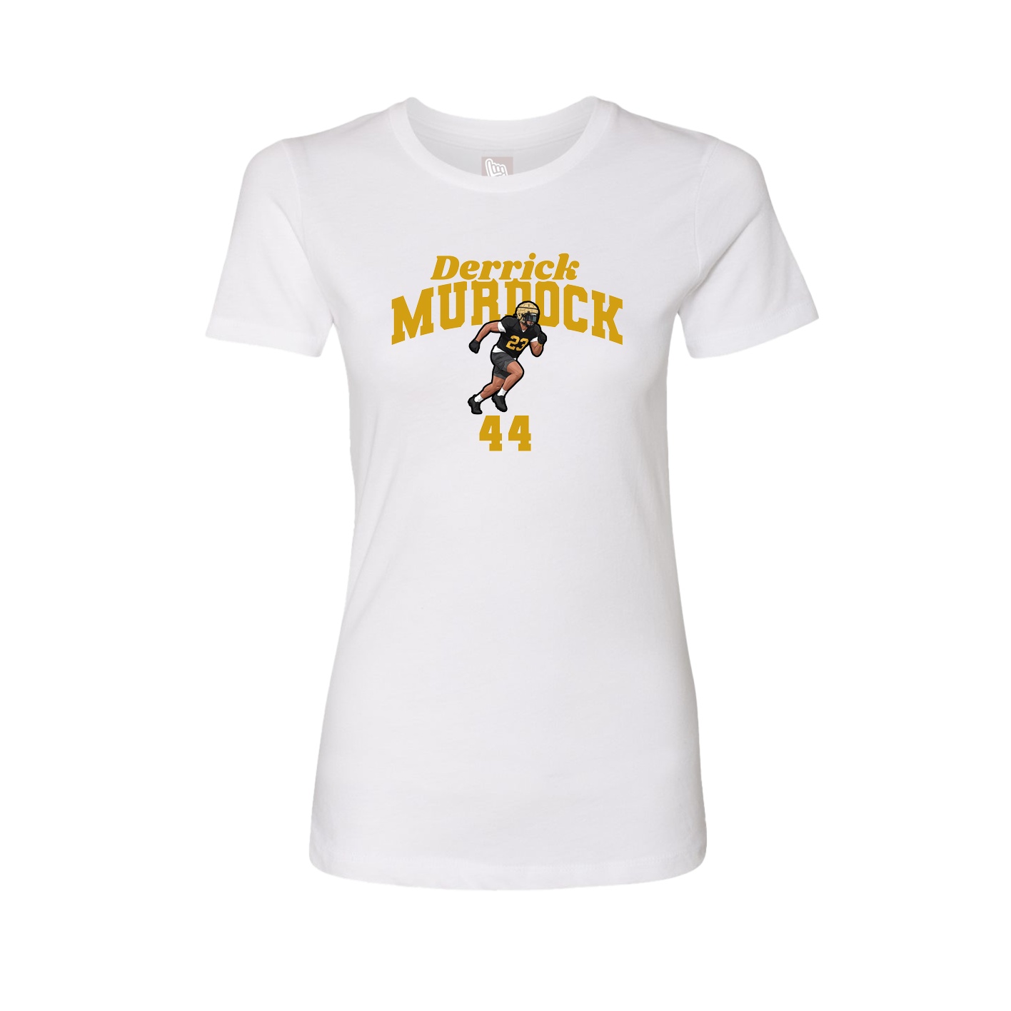 Fitted Women's Tee — Signature Arch in White