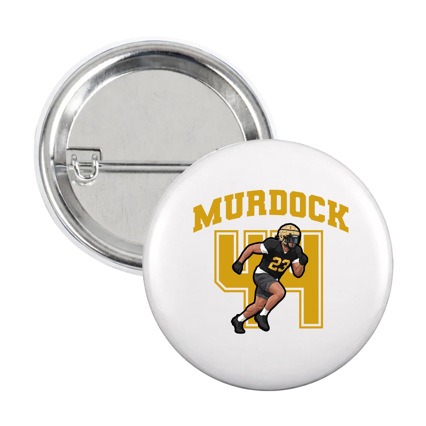 Game Day Button — Number in White