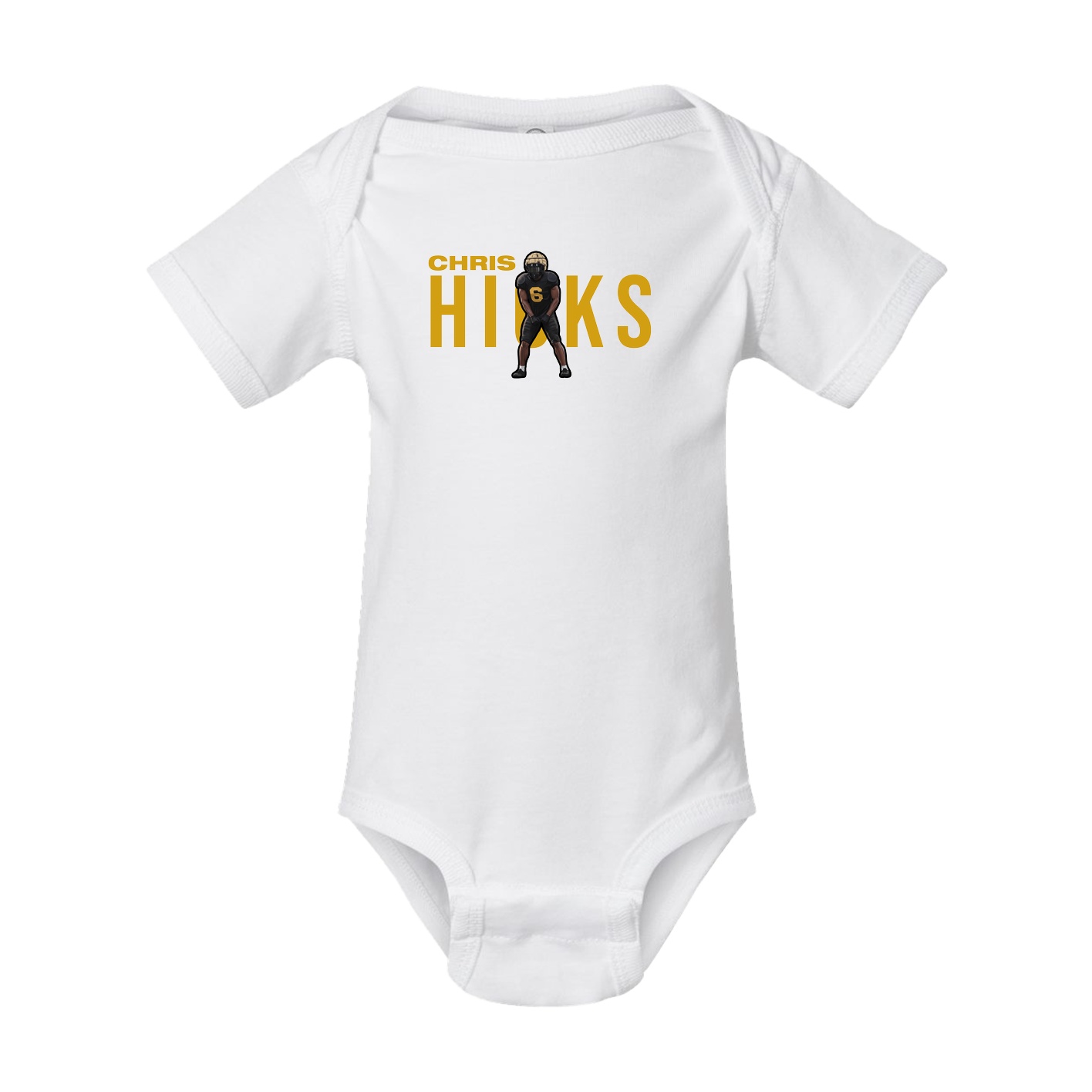 Baby Onesie — Player Name in White
