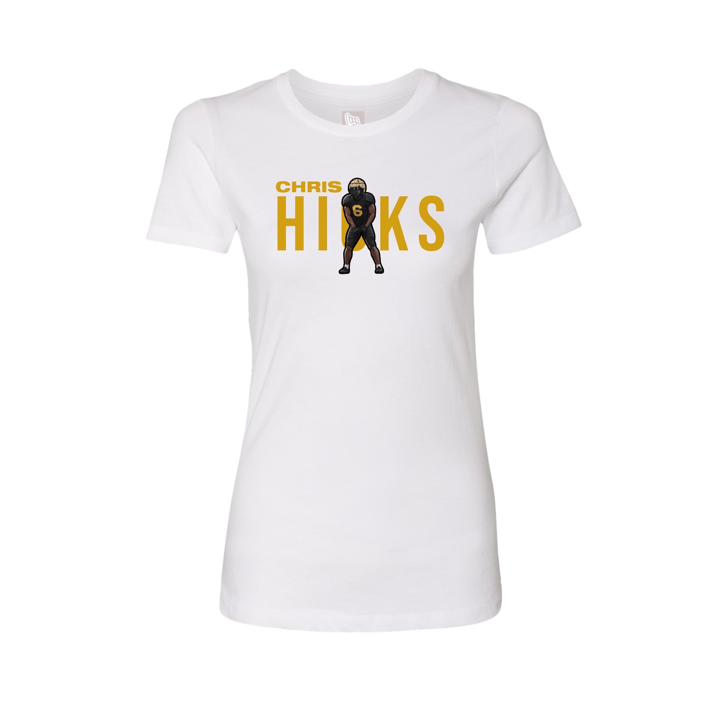 Fitted Women's Tee — Player Name in White