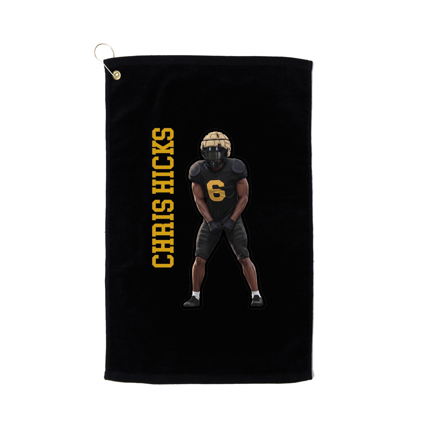 Golf Towel — Name Vertical in Black