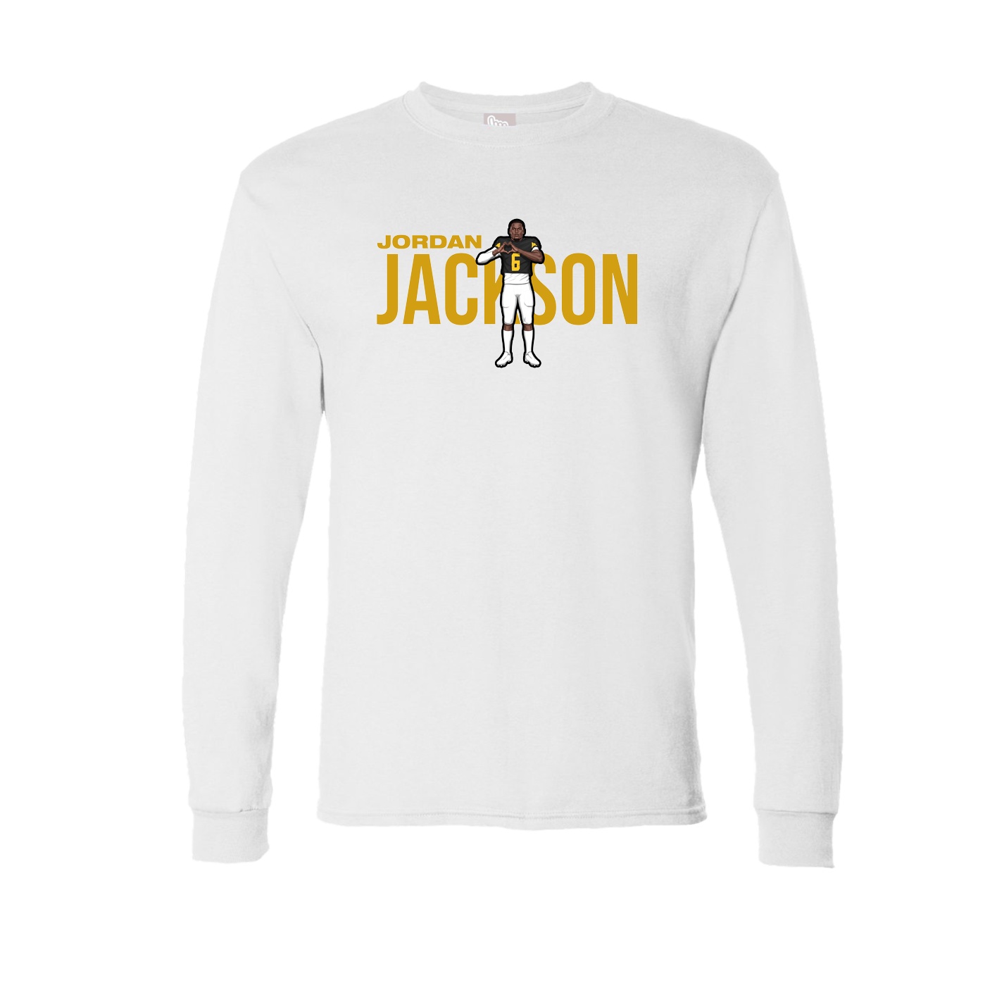 Long Sleeve Tee — Player Name in White