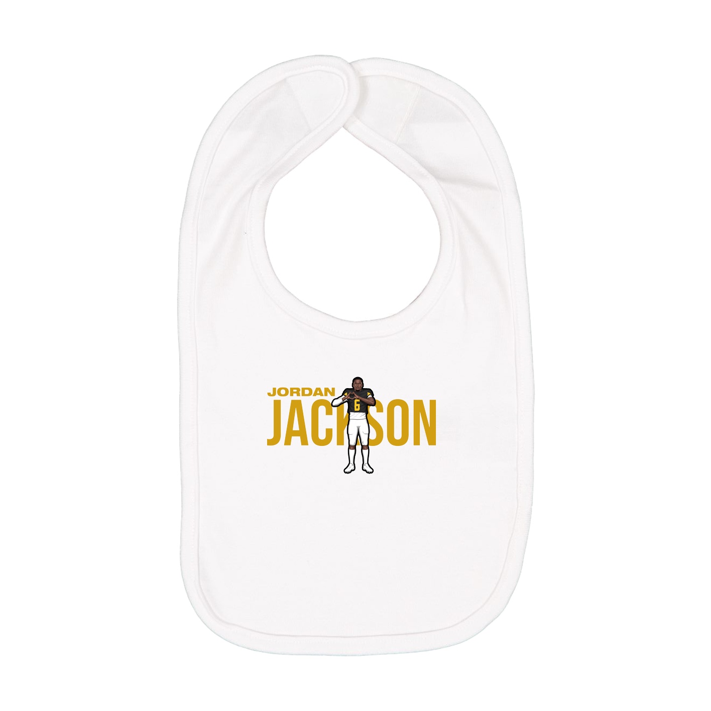 Infant Bib — Player Name in White