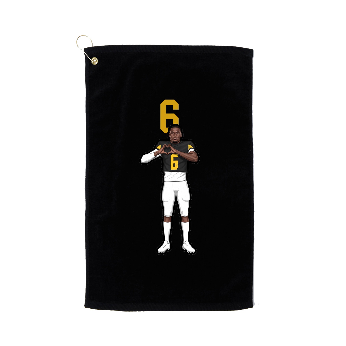 Golf Towel — Number Top in Black