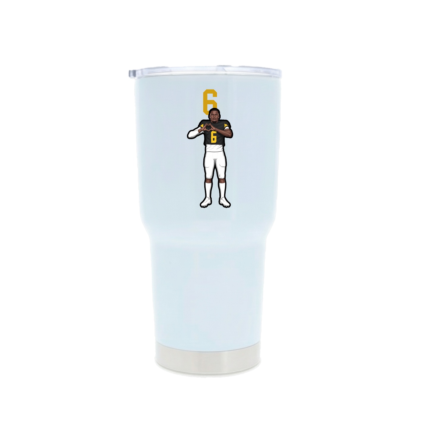 30oz Stainless Steel Tumbler — Number Top in White