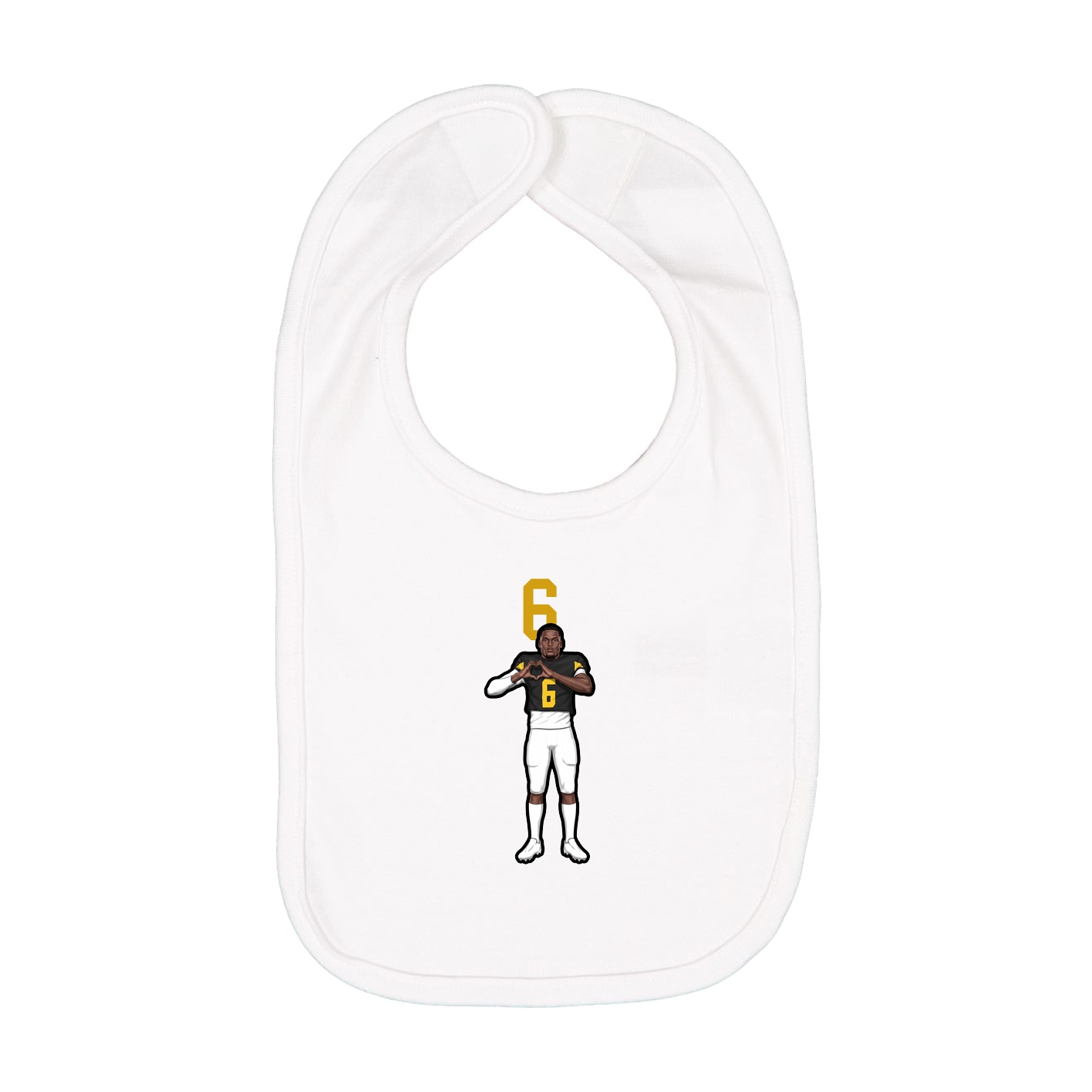 Infant Bib — Number Top in White