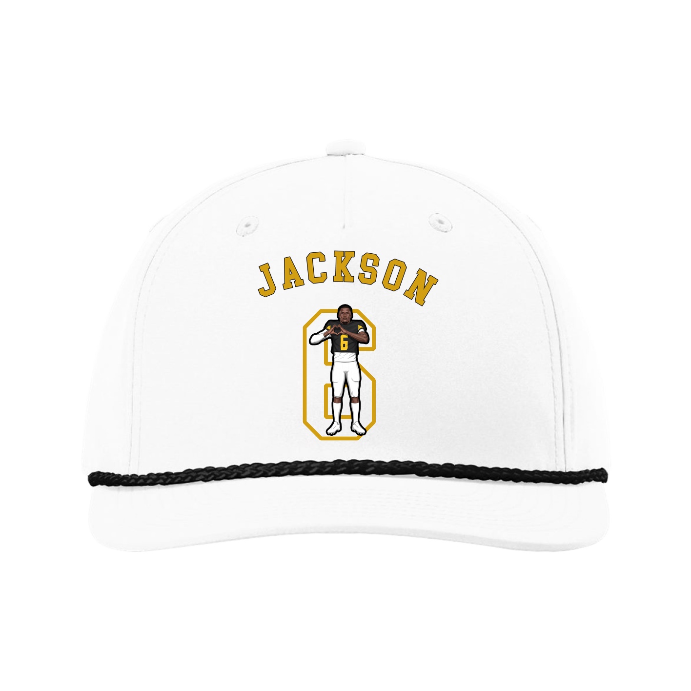 Five-Panel Classic Rope Cap — Shirsey Arch in White
