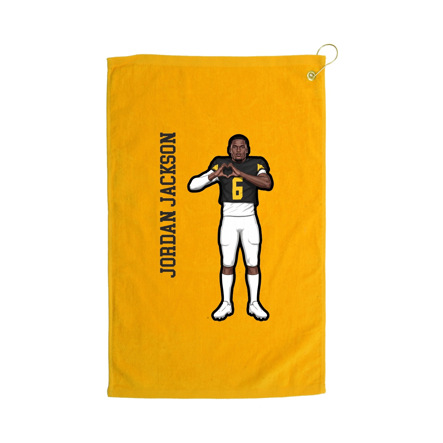 Golf Towel — Name Vertical in Gold