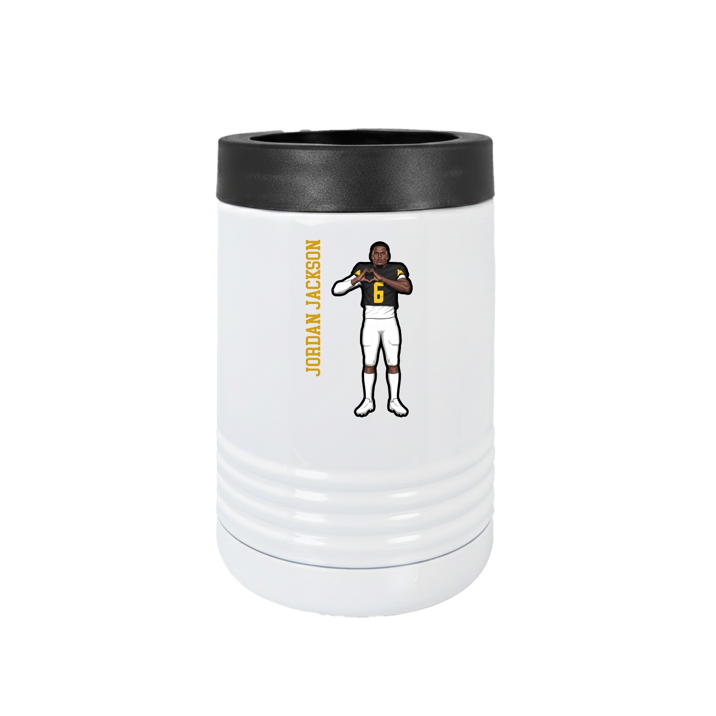 Beverage Holder — Name Vertical in White