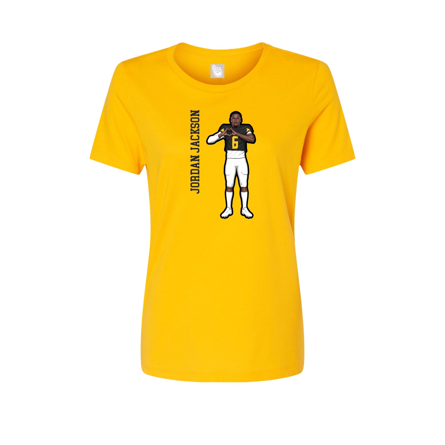 Fitted Women's Tee — Name Vertical in Gold