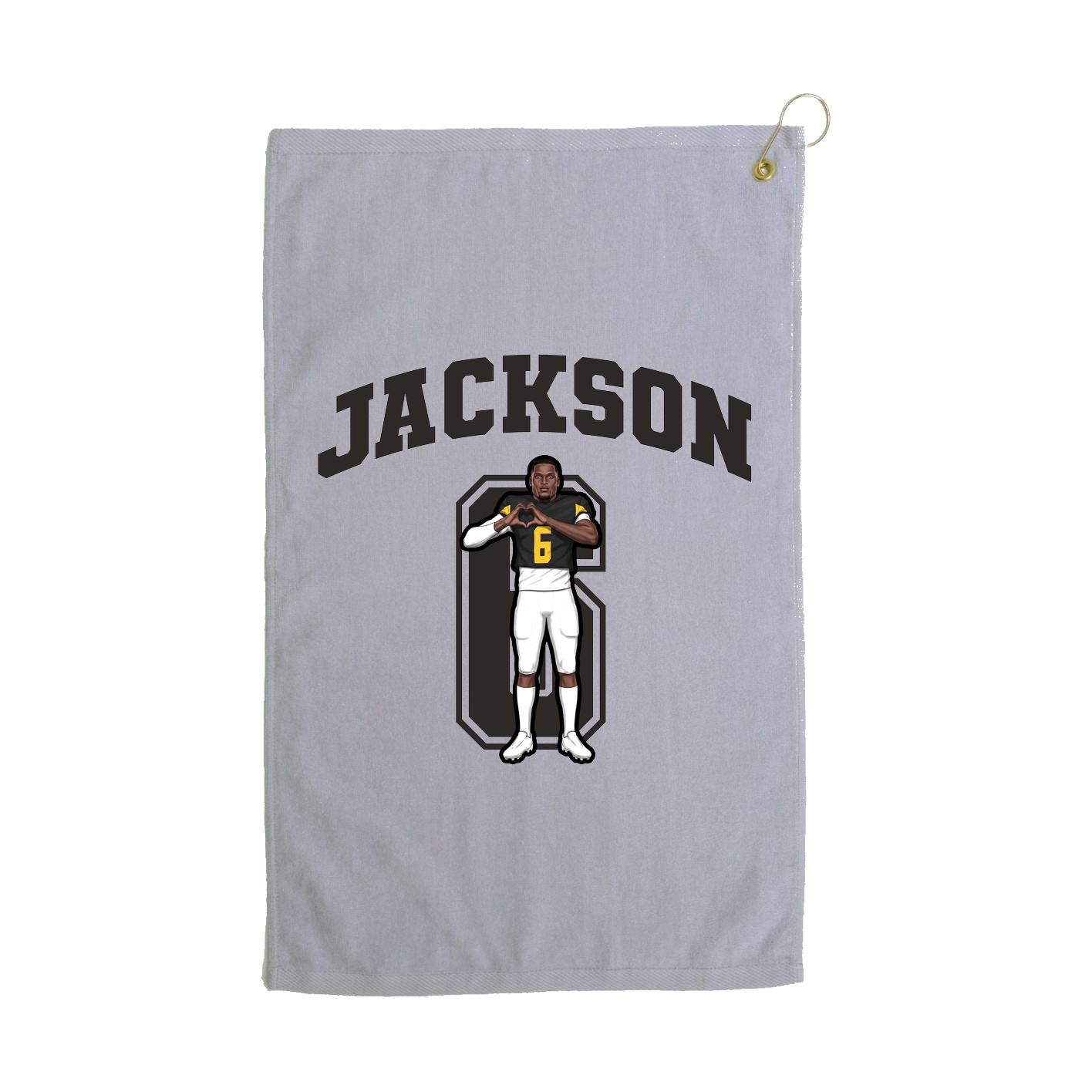 Golf Towel — Number in Grey