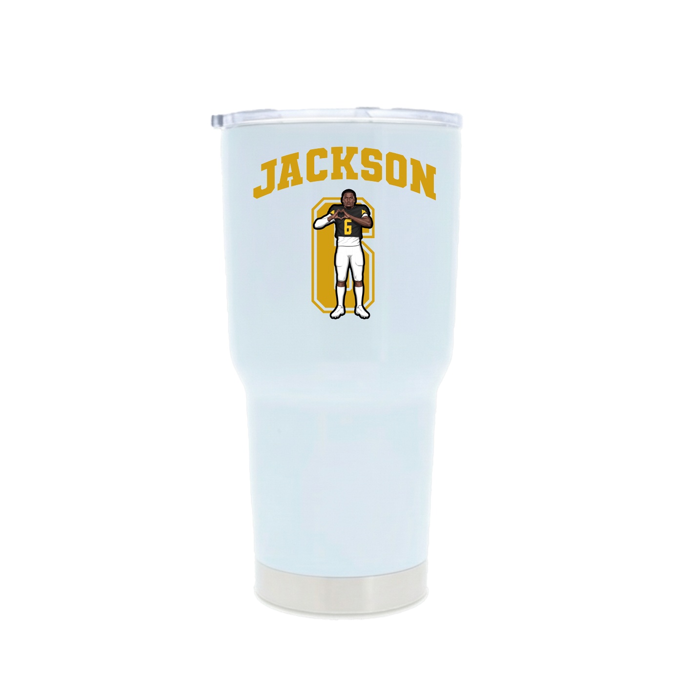 30oz Stainless Steel Tumbler — Number in White