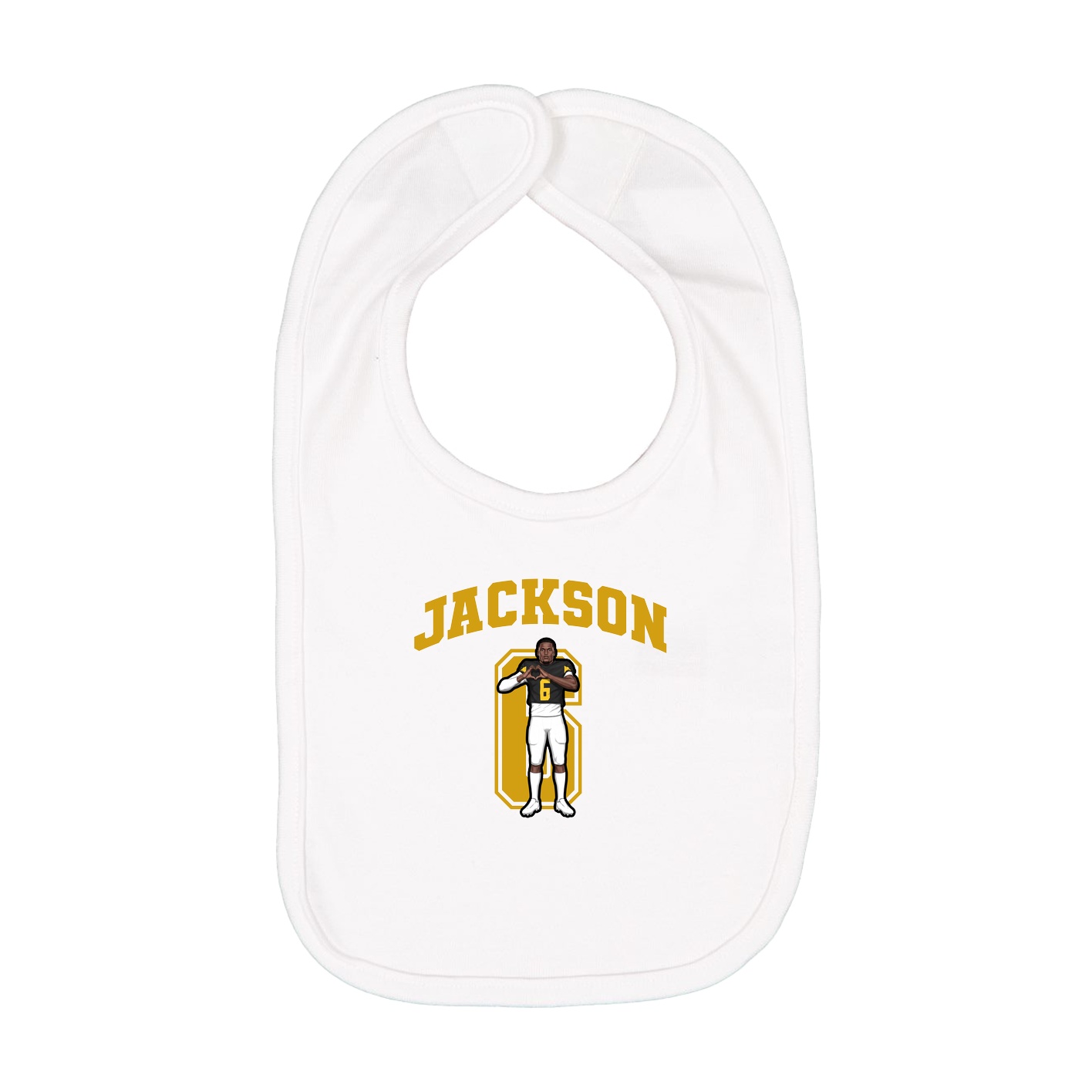Infant Bib — Number in White
