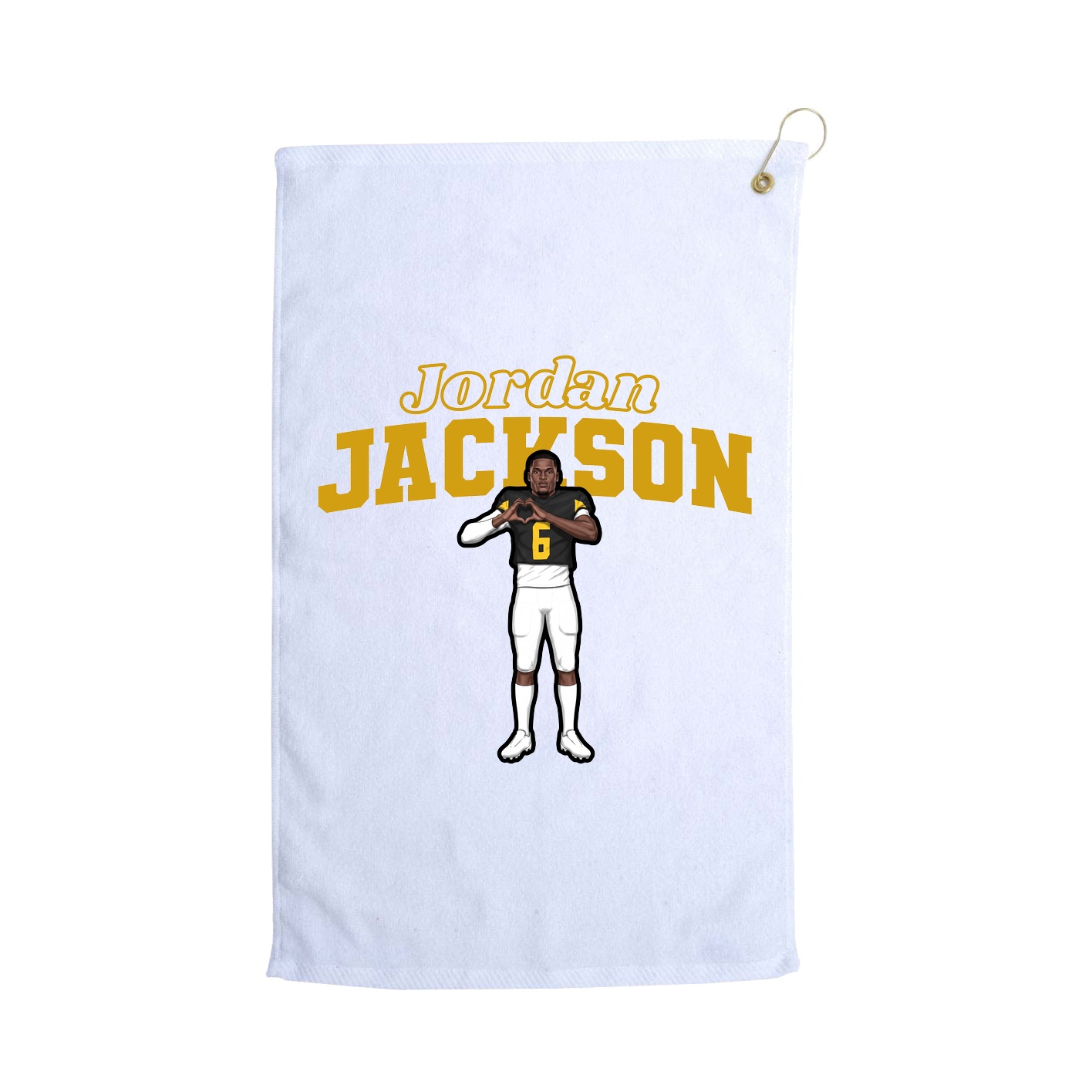 Golf Towel — Name Arch in White