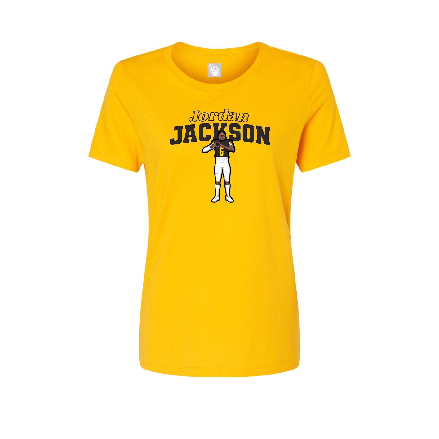 Fitted Women's Tee — Name Arch in Gold
