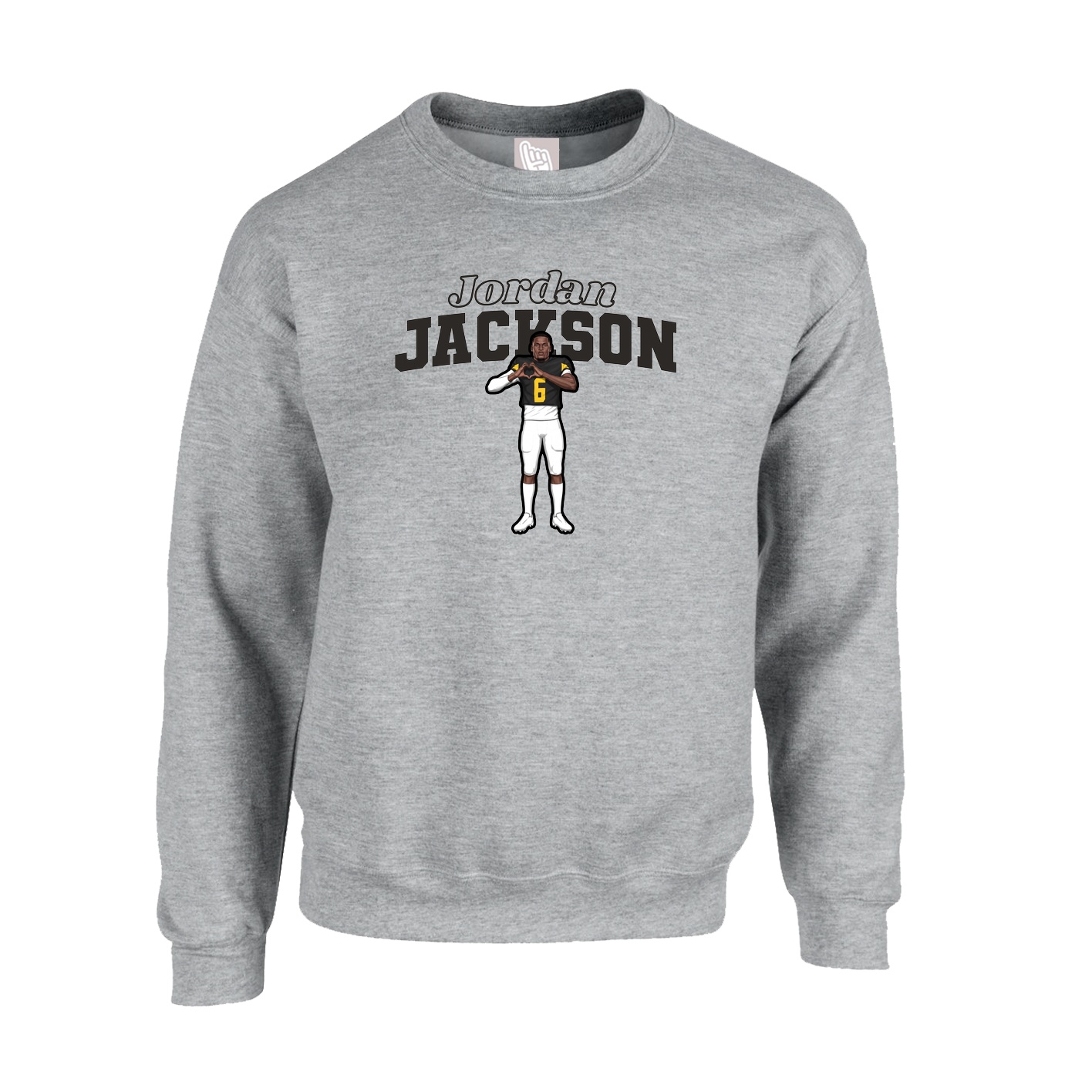 Fleece Crew — Name Arch in Grey