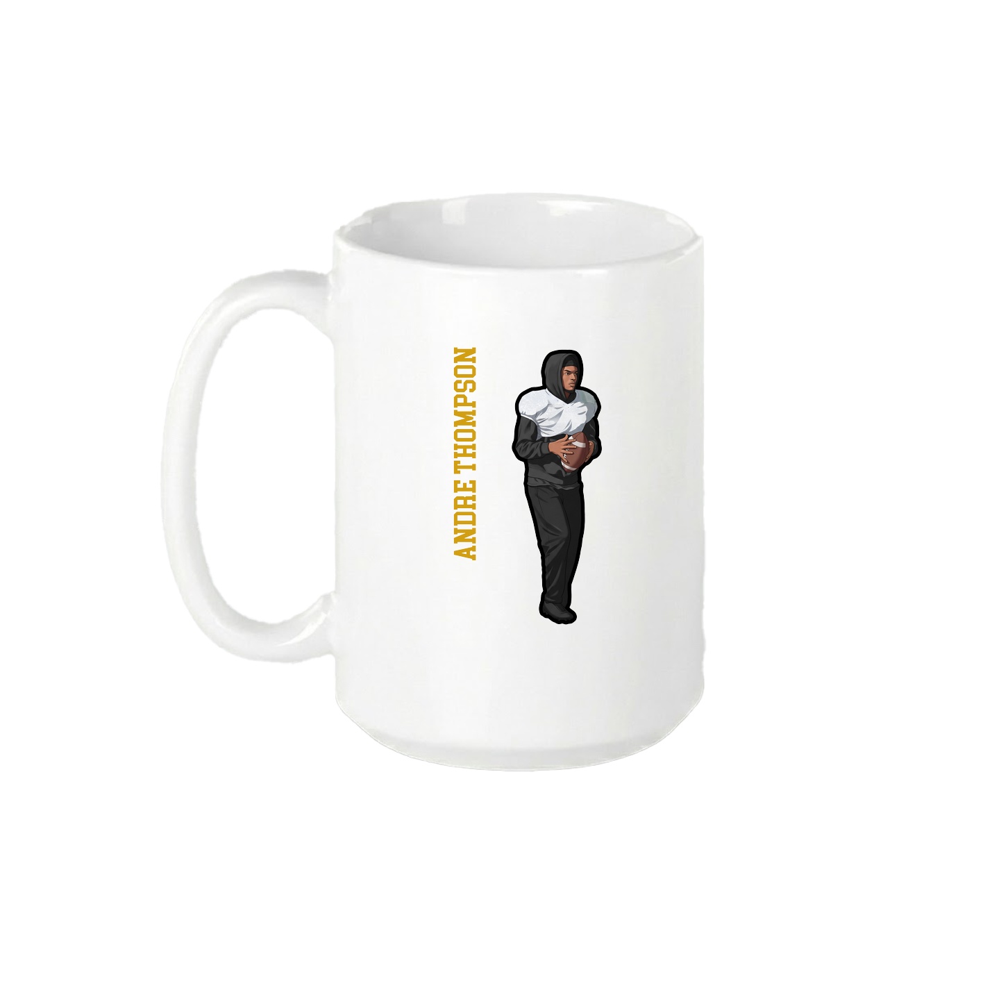 15oz Coffee Mug — Name Vertical in White
