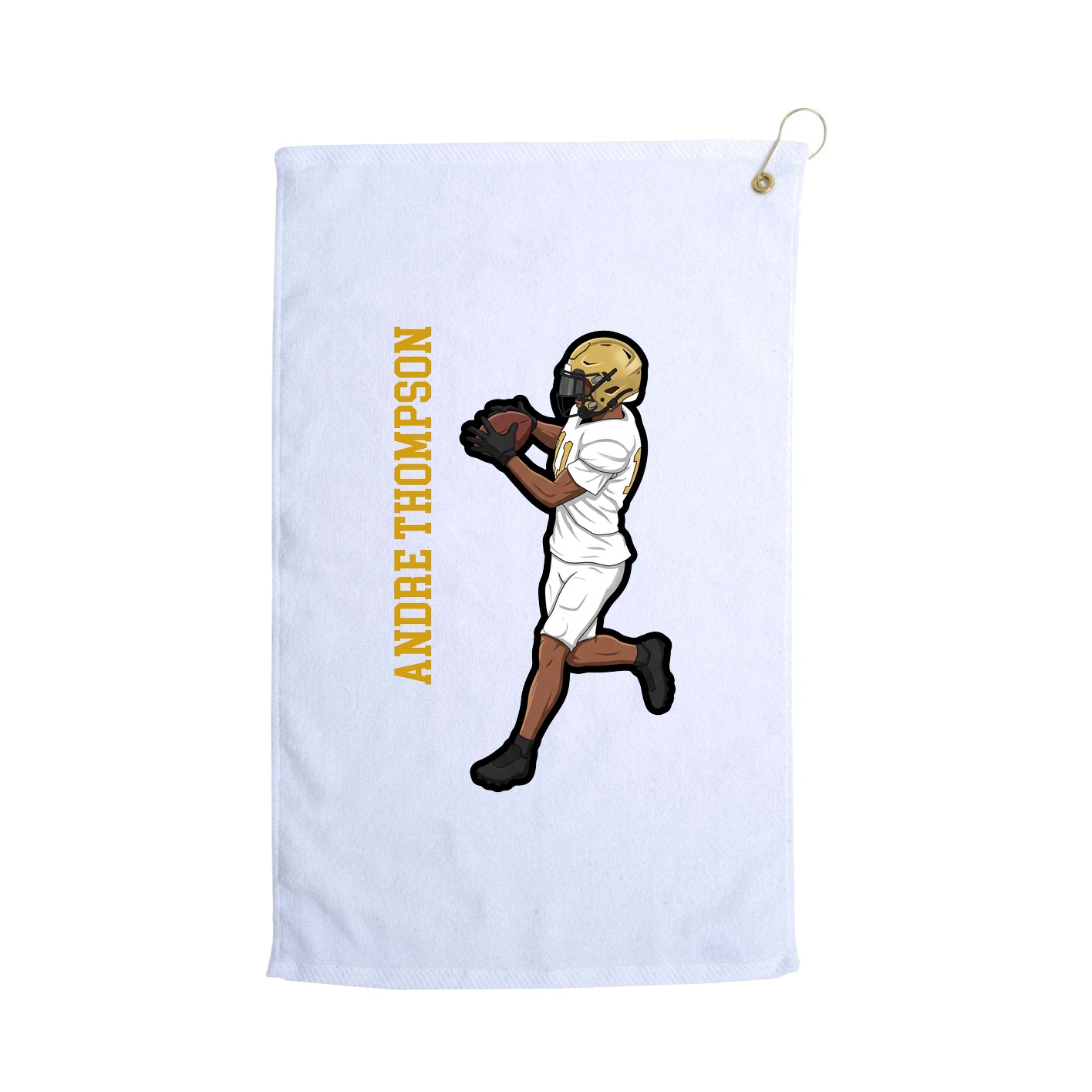 Golf Towel — Name Vertical in White